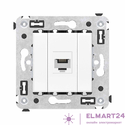 Розетка телефонная 1-м СП Avanti "Белое облако" RJ12 без шторок механизм DKC 4400613