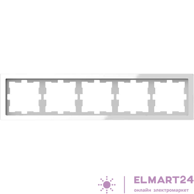 Рамка 5-м Merten D-Life SD бел. кристалл SchE MTN4050-6520