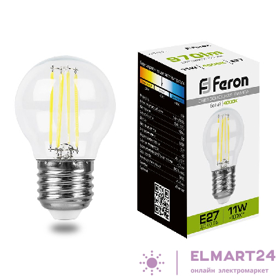Лампа светодиодная Feron LB-511 Шарик E27 11W 4000K 38016