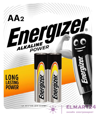 Элемент питания алкалиновый ENR POWER E91 BP2 (блист.2шт) Energizer E300133002