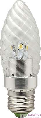 Лампа светодиодная, 6LED(3.5W) 230V E27 6400K хром, LB-77 25337