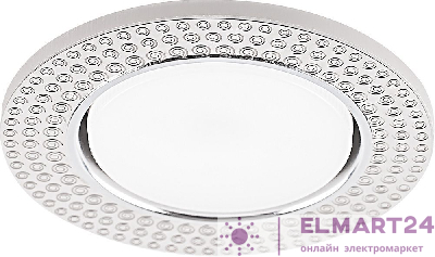 Светильник встраиваемый с белой LED подсветкой Feron CD4029 потолочный GX53 без лампы,  прозрачный, хром 32652