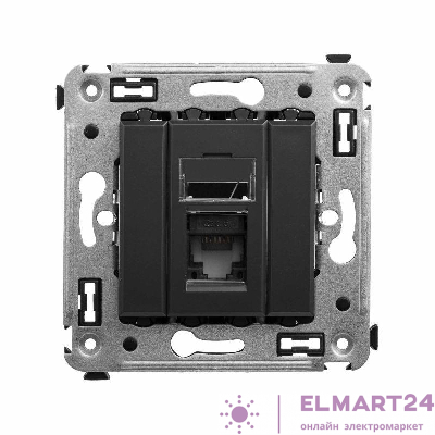 Розетка компьютерная 1-м RJ45 СП кат.6А Avanti "Черный матовый" DKC 4412373