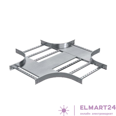 Ответвитель для лотка Х-образный 150х150 толщ. 3мм R300 в комплекте с крепеж. эл. алюм. DKC ALXW31515K
