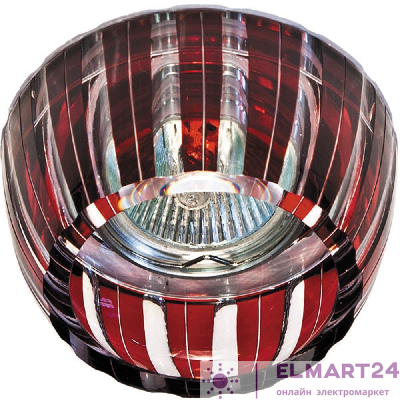 Светильник потолочный, MR16 G5.3 с красным стеклом, хром с лампой, CD2324 18724