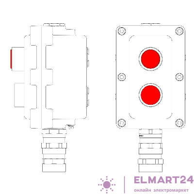 Пост управления взрывонепроницаемый из алюминия LCSD-02-B-MB-L1R(220)x1-P1R(11)x1-PBMB-KA2MHK DKC LCSD21000065