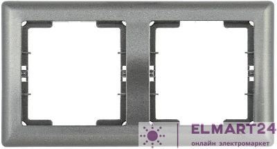 Рамка 2-м BOLERO РГ-2-БА горизонт. антрацит IEK EMB20-K95