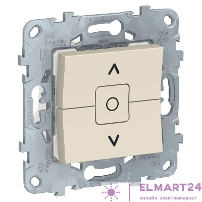 Механизм выключателя жалюзи 2-кл. 2мод. СП Unica New 6А IP21 (сх. 4) беж. SchE NU520844