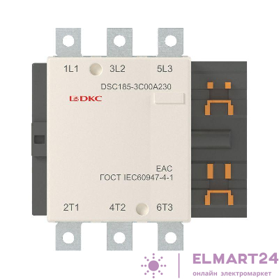 Контактор магнитный DSC185-3C00A230 185А 90кВт (AC3) 220В AC DKC DSC185-3C00A230