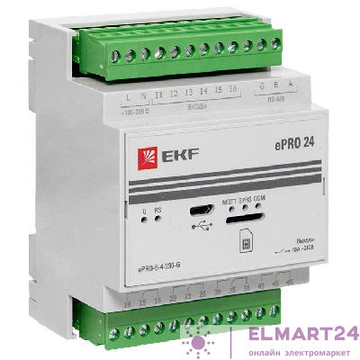 Модуль базовый ePRO удаленного управления 6вх/4вых 230В GSM PROxima EKF ePRO-6-4-230-G