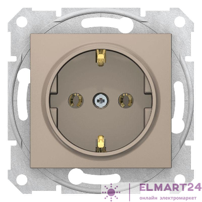 Механизм розетки 1-м СП 1мод. Sedna 16А IP20 250В с заземл. без защ. шторок титан SchE SDN3000568