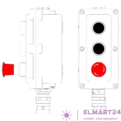 Пост управления взрывонепроницаемый из алюминия LCSD-03-B-MC-P1B(11)x1-P1B(11)x1-P6R(11)x1-PCMB-KA3MHK DKC LCSD21000112