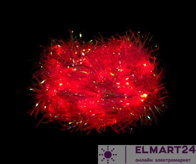 Светодиодная гирлянда Feron CL40 мишура 230V красный c питанием от сети 26802