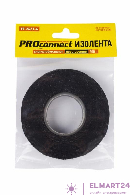 Изолента х/б 18мм двусторонняя 31.9м 200г Proconnect 09-2421-4