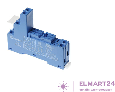 Розетка с винтовыми клеммами (с зажимной клетью) для реле 40.51; 40.52; 40.61; 40.62 применяются модули 99.02; 86.03 в компл.е пластик. клипса 095.01 син. FINDER 95059SPA