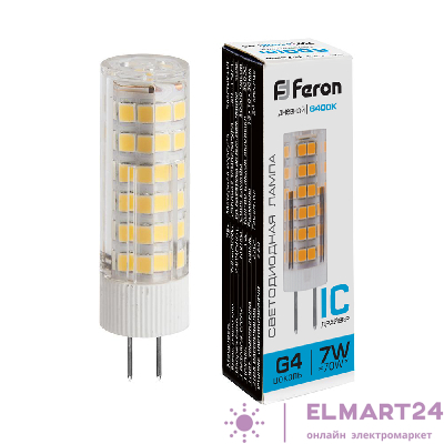 Лампа светодиодная Feron LB-433 G4 7W 6400K 25865
