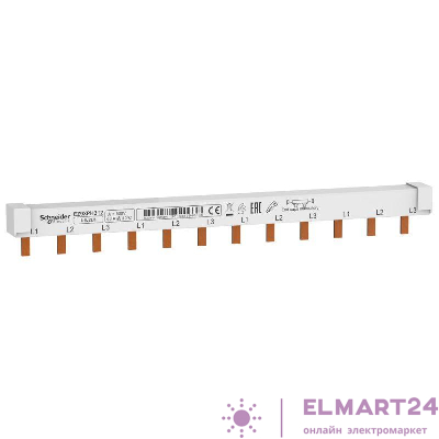 Шинка гребенчатая 3П (L1L2L3) 12мод. шаг 18мм 63А разрезаемая SchE EZ9XPH312