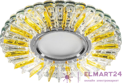 Светильник встраиваемый с белой LED подсветкой Feron CD900 потолочный MR16 G5.3 прозрачный-желтый 28969