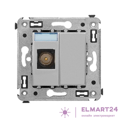 Розетка телевизионная одиночная TV СП 2мод. Avanti "Закаленная сталь" DKC 4404503