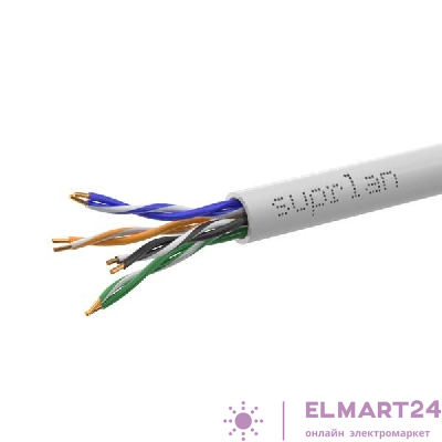 Кабель витая пара U/UTP кат.5E 4х2х0.51 24AWG solid Cu нг(А)-LSLTx In. Premium 305м (м) SUPRLAN 01-0340-3