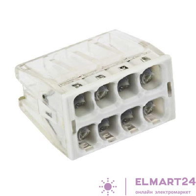 Клемма СМК 2273-248 (с пастой) 8 отверстий 0.5-2.5кв.мм (уп.4шт) PROxima EKF plc-smk-2273-248r