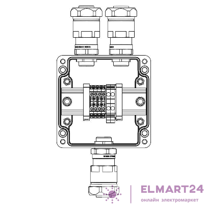 Корпус взрывозащищенный 120х120х90мм 1Ex e IIC T5 Gb IP66Ex tb IIIB T95град.C Db GRP DKC 1231.031.19.02Y