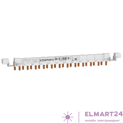 Шинка гребенчатая 1П+Н (NL1) 12мод. шаг 9мм 63А разрезаемая SchE EZ9XPH612