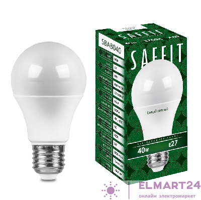 Лампа светодиодная SAFFIT SBA8040 Шар E27 40W 2700K 55200