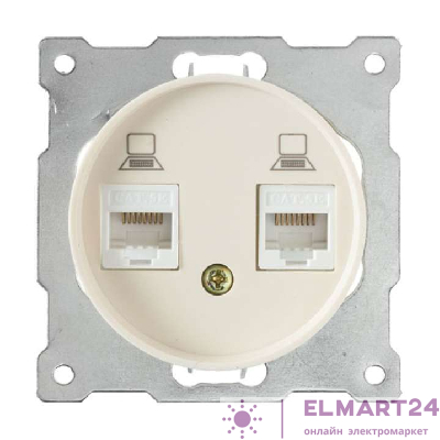 Механизм розетки комп. 2-м СП Florence RJ45 кат.5e беж. 1E20901301 OneKeyElectro 2172795