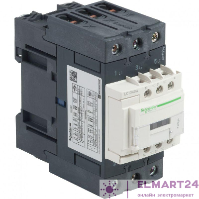 Контактор EVERLINK 3п 40А кат. 24В AC 1НО+1НЗ AC-3 440В SchE LC1D40AB7