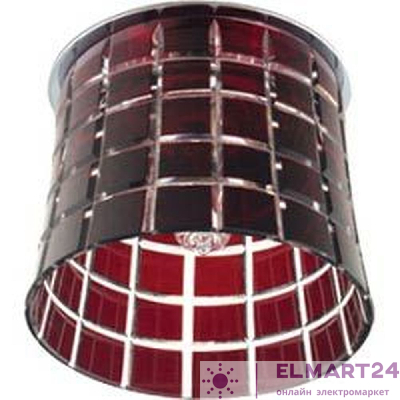 Светильник потолочный, JCD9 35W G9 с красным стеклом, хром с лампой, CD2321 18715