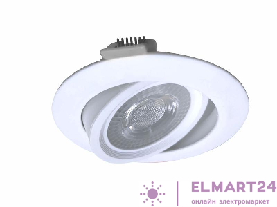 Светильник светодиодный Downlight RR 7Вт 180-265В 4000К кругл. поворотн. панель бел. КОСМОС KDownRR7W4000K