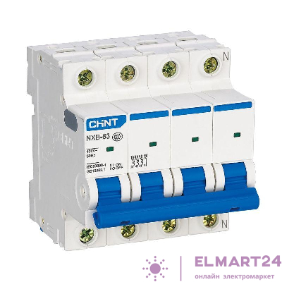 Выключатель автоматический модульный 4п C 50А 4.5кА NXB-63S (R) CHINT 296910