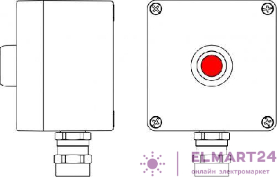 Корпус взрывозащищенный 120х120х90мм 1Ex d e IIC T6 Gb X /Ex tb IIIB T80град.C Db X / IP66 алюм. DKC 2201.121.19.03M