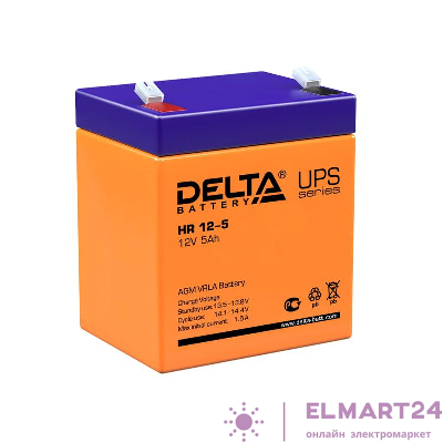 Аккумулятор UPS 12В 5А.ч Delta HR 12-5