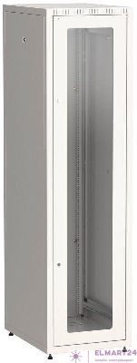 Шкаф сетевой LINEA E 42U 600х800мм стекл. передняя дверь задняя металлическая сер. ITK LE35-42U68-GM