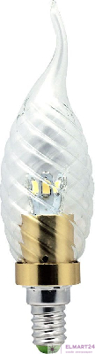 Лампа светодиодная, 6LED(3.5W) 230V E14 2700K золото, LB-78 25370