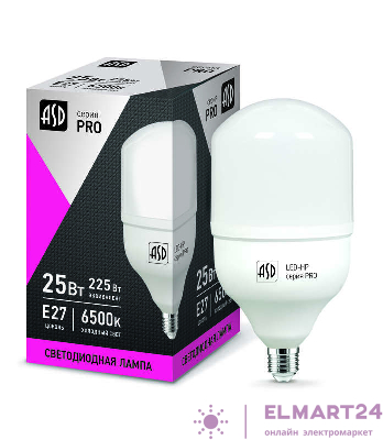 Лампа светодиодная LED-HP-PRO 25Вт 230В E27 6500К 2250Лм ASD 4690612018713