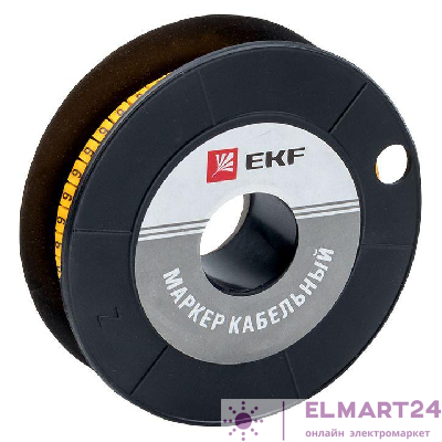 Маркер каб. 4.0кв.мм "6" (ЕС-2) (уп.500шт) EKF plc-KM-4-6