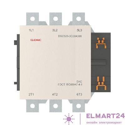 Контактор магнитный DSC500-3C00A380 500А 250кВт (AC3) 380В AC DKC DSC500-3C00A380