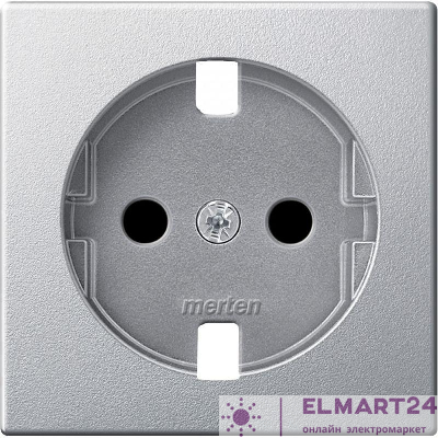 Плата центральная 1-м СП Merten 16А IP20 без устройства защиты для механизма розетки Schuko алюм. SchE MTN2331-0460