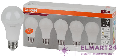 Лампа светодиодная LED Value LVCLA125 15SW/830 грушевидная матовая E27 230В 2х5 RU (уп.5шт) OSRAM 4058075577800