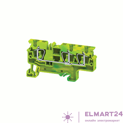 Клемма заземляющая пружинная OptiClip CXG-2.5-TRIPLET-PE-I-(0.2-2.5)-PEN КЭАЗ 331828
