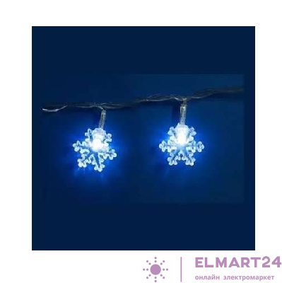 Гирлянда светодиодная «Снежинки» ULD-S0280-020/DTA WHITE IP20 SNOWFLAKES с контроллером 20LED (дл.2.8м) Uniel 7923