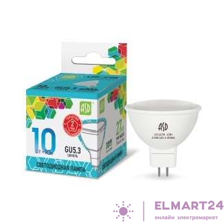 Лампа светодиодная LED-JCDR-standard 10Вт 4000К нейтр. бел. GU5.3 900лм 230В ASD 4690612015828