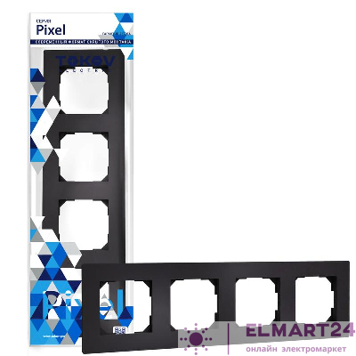 Рамка 4-м Pixel универс. карбон TOKOV ELECTRIC TKE-PX-RM4-C14