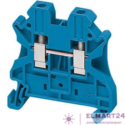 Клеммник винт. проходной 4кв.мм 2 точки подкл. син. SchE NSYTRV42BL