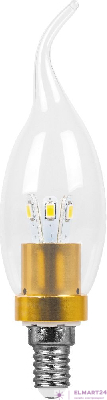 Лампа светодиодная, 6LED(3.5W) 230V E14 6400K золото, LB-71 25262