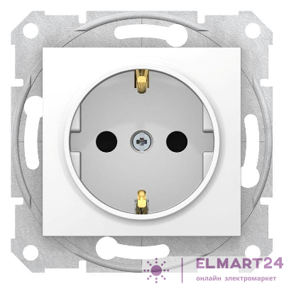 Механизм розетки 1-м СП Sedna 16А защ. шторки с заземл. быстрозажим. контакты бел. SchE SDN3001721