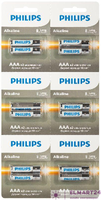 Элемент питания алкалиновый AAA/LR03 1.5В Entry отрывной набор (блист. 12шт) Philips Б0064646